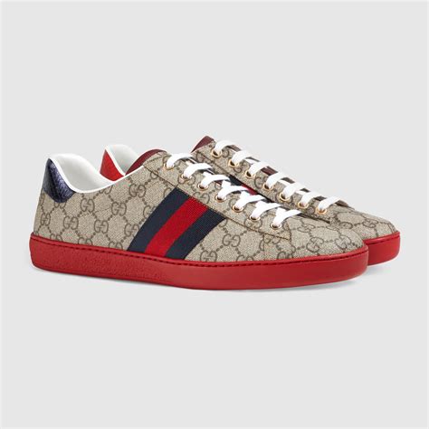 ace gg supreme gucci shoes|gucci ace sneakers gg print.